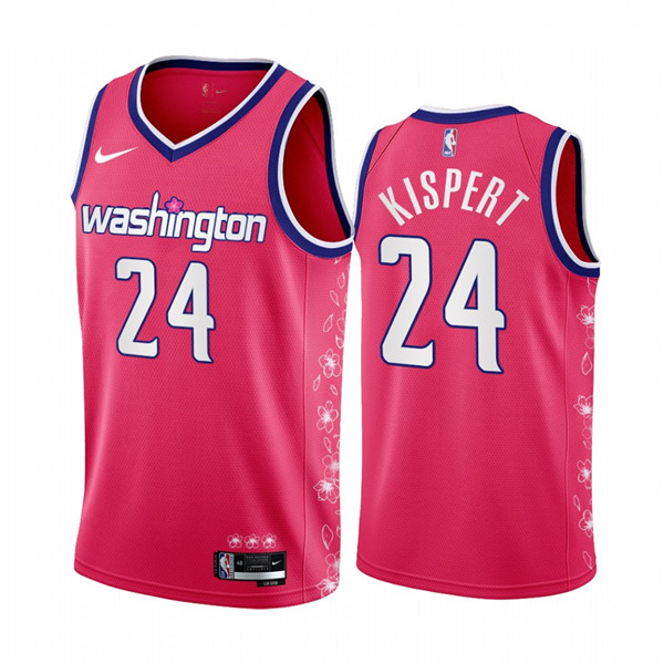 Men's Washington Wizards #24 Corey Kispert 2022/23 Pink Cherry Blossom City Edition Limited Stitched Basketball Jersey